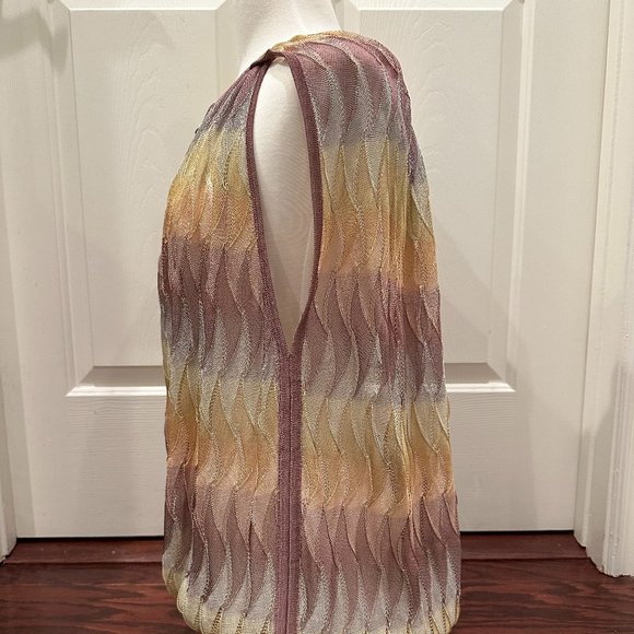 Missoni - capped sleeve tank with gold zipper - size US 6 - Picture 3 of 9
